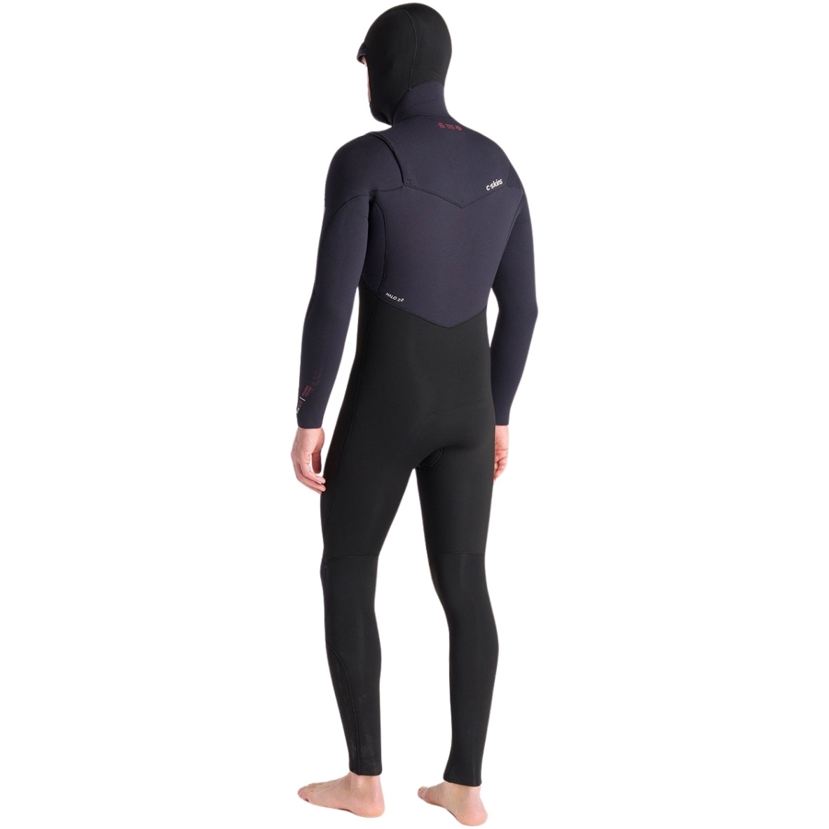 2025 C-Skins Hommes NuWave ReWired 6/5mm Chest Zip à Capuche Combinaison Néoprène C-NRW65MH - Black / Black X / Rust